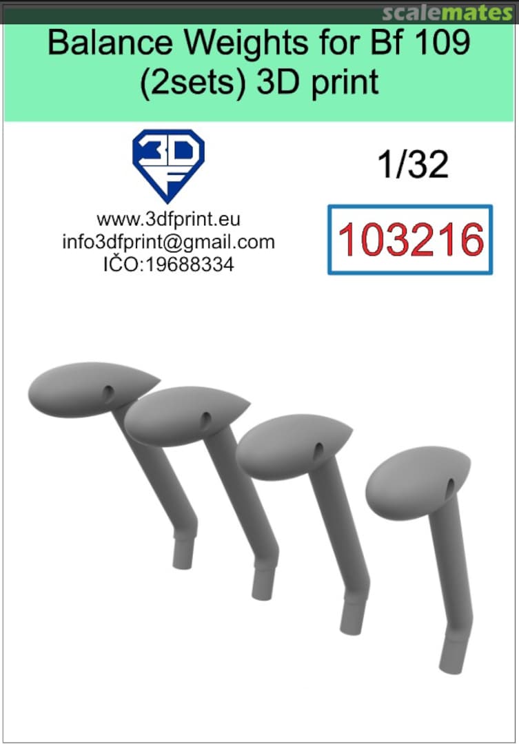 Boxart Balance Weights for Bf 109 103216 3DF Print