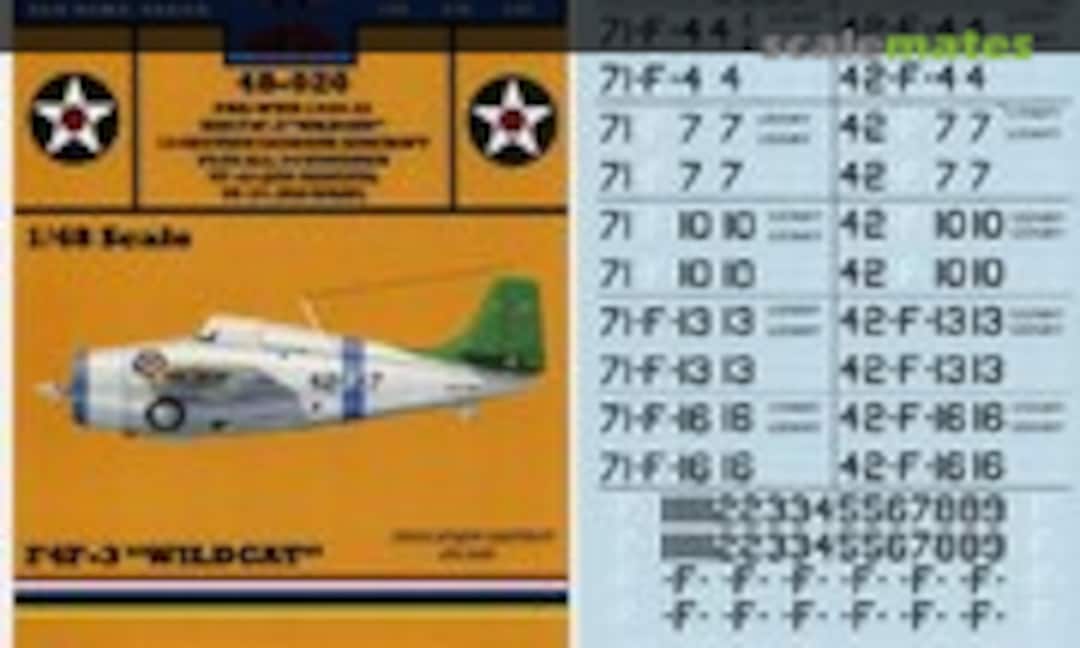 1:48 USN F4F-3 Wildcat (Yellow-Wings Decals 48-020) 48-020