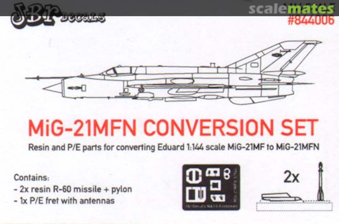 Boxart MiG-21MFN complete conversion set 844006 JBr Decals Boxart MiG-21MFN complete conversion set 844006 JBr Decals