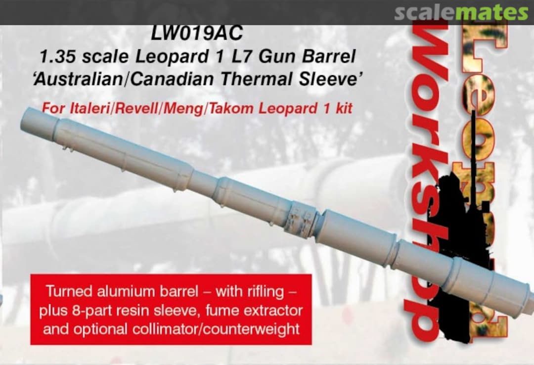 Boxart Leopard 1 Gun Barrel 'Aus/Can Thermal Sleeve' LW019AC Leopard Workshop Boxart Leopard 1 Gun Barrel 'Aus/Can Thermal Sleeve' LW019AC Leopard Workshop
