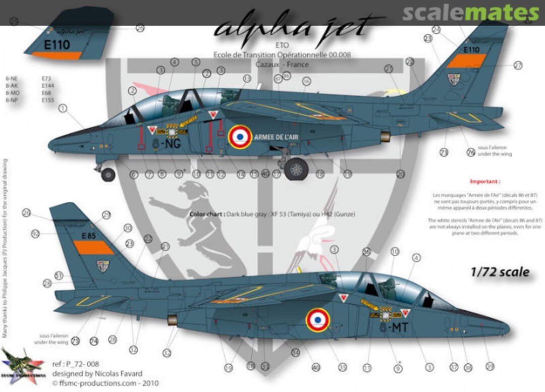 Boxart Alphajet E " Eto " (Cazaux) P_72-008 FFSMC Productions