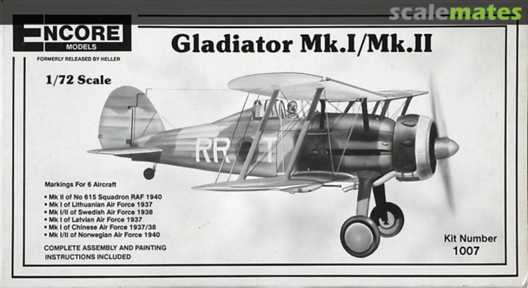 Boxart Gladiator Mk.I/Mk.II 1007 Encore Models Boxart Gladiator Mk.I/Mk.II 1007 Encore Models
