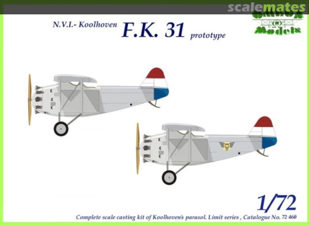 Boxart N.V.I.-Koolhoven F.K. 31 72460 Omega Models Boxart N.V.I.-Koolhoven F.K. 31 72460 Omega Models