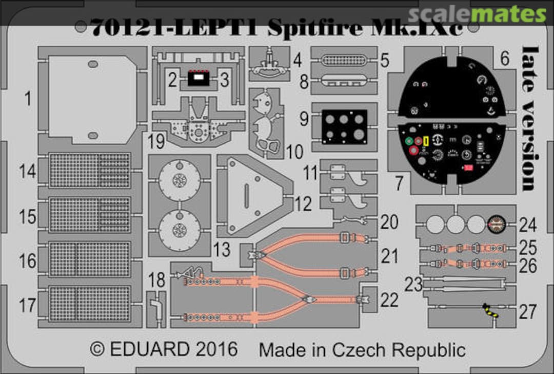 Boxart Spitfire Mk.IXc late version PE-set 70121-LEPT1 Eduard