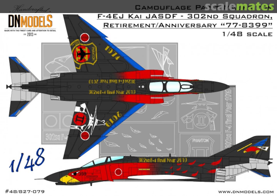 Boxart F-4EJ Kai JASDF 302nd Squadron Anniversary Retirement Camo Paint Mask Set 48/827-079 DN Models