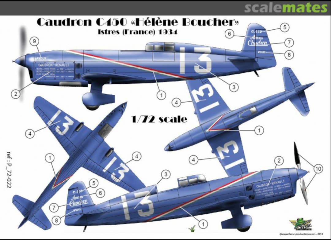 Boxart Caudron-Renault C450 "Hélène Boucher" P_72-022 FFSMC Productions