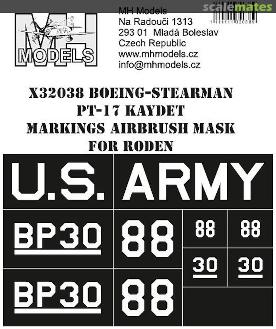 Boxart Boeing-Stearman PT-17 Kaydet Markings Airbrush Mask X32038 MH Models Boxart Boeing-Stearman PT-17 Kaydet Markings Airbrush Mask X32038 MH Models