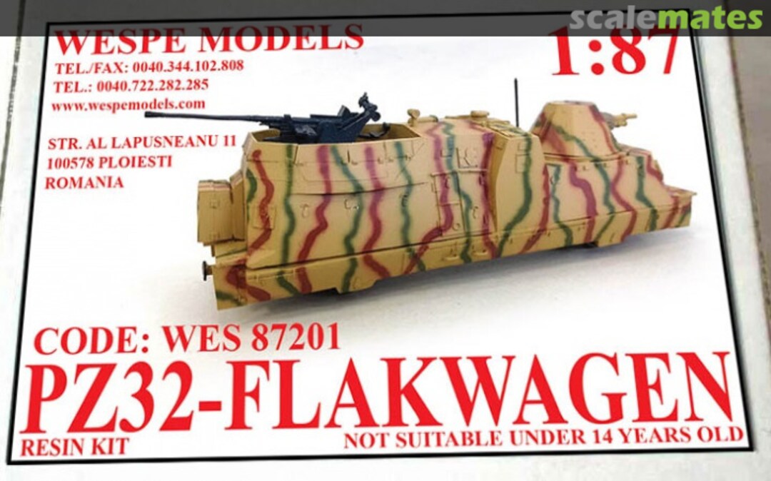 Boxart PZ32 - Flakwagen WES 87201 Wespe Models Boxart PZ32 - Flakwagen WES 87201 Wespe Models