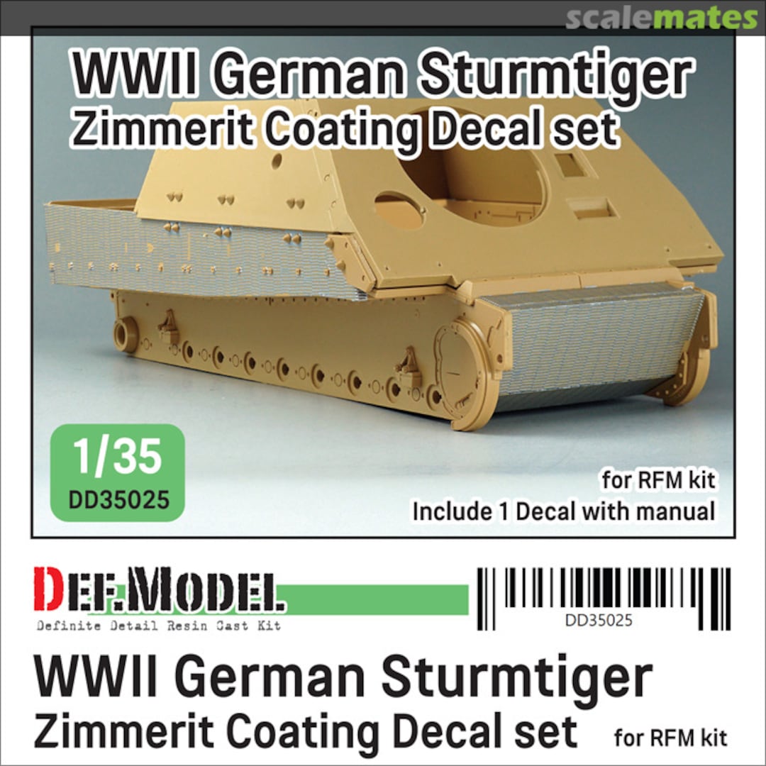 Boxart Sturmtiger Zimmerit Coating Decal set DD35025 Def.Model Boxart Sturmtiger Zimmerit Coating Decal set DD35025 Def.Model