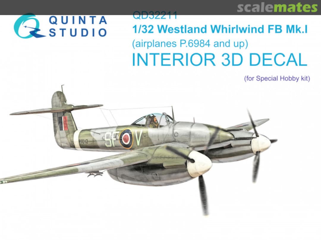 Boxart Westland Whirlwind FB Mk.I interior 3D decals QD32211 Quinta Studio Boxart Westland Whirlwind FB Mk.I interior 3D decals QD32211 Quinta Studio