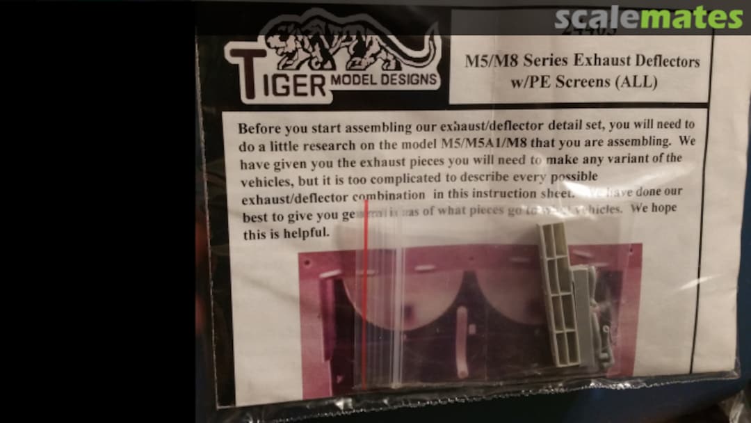 Boxart M5/M8 Series Exhaust Deflectors w/PE Screens (All) 24403 Tiger Model Designs Boxart M5/M8 Series Exhaust Deflectors w/PE Screens (All) 24403 Tiger Model Designs