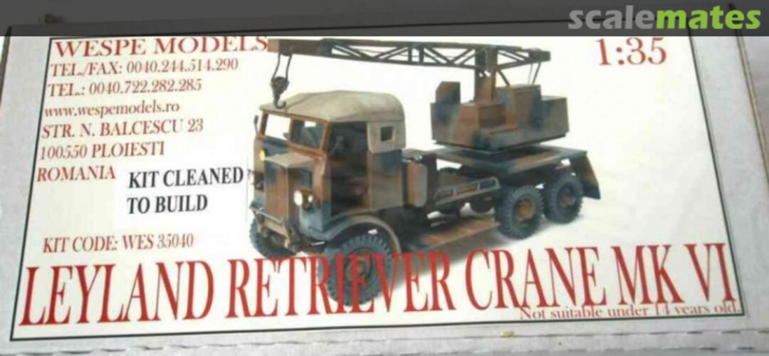 Boxart Leyland Retriever Crane MkVI WES 35040 Wespe Models Boxart Leyland Retriever Crane MkVI WES 35040 Wespe Models