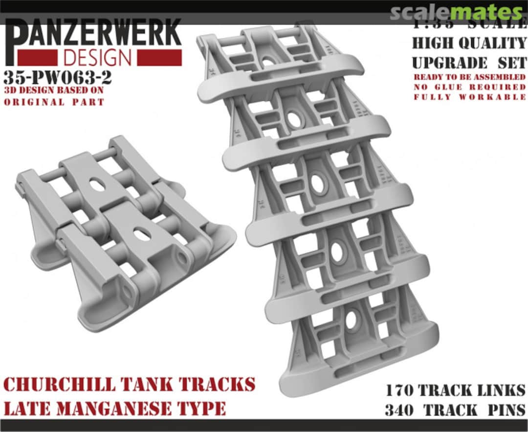 Boxart Churchill late manganese type Tracks 35PW-063-2 Panzerwerk design Boxart Churchill late manganese type Tracks 35PW-063-2 Panzerwerk design