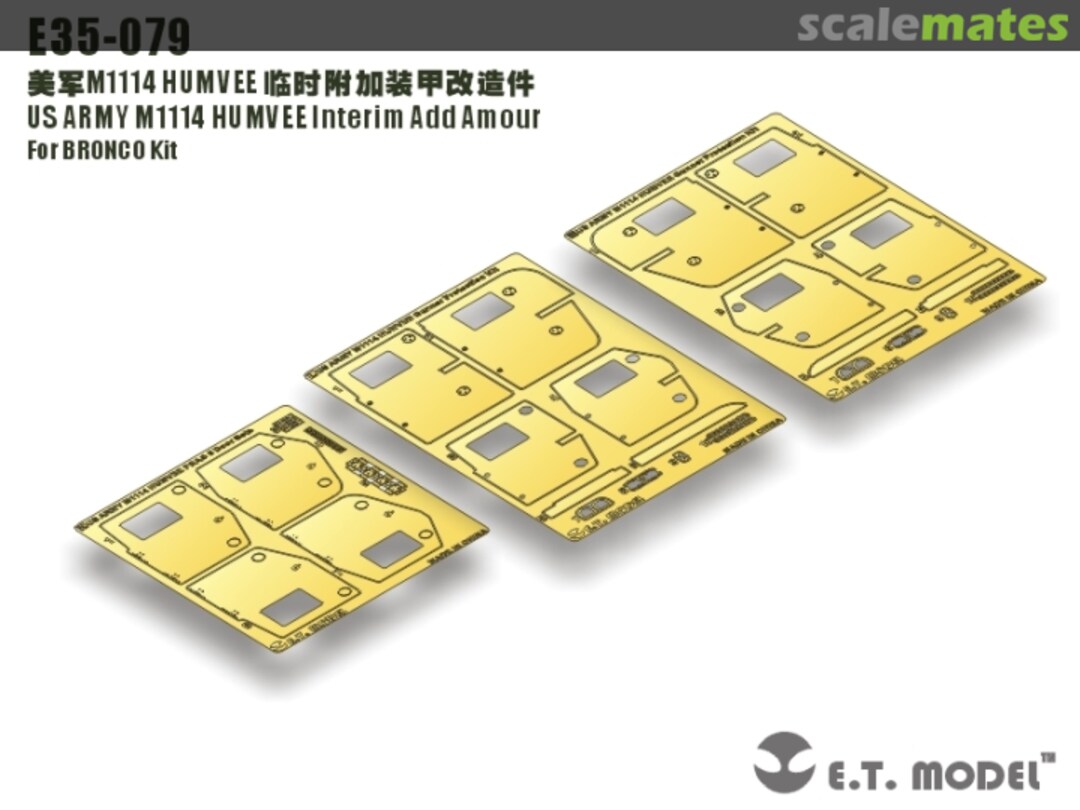 Boxart US Army M1114 HUMVEE Interim Add Armour E35-079 E.T. Model Boxart US Army M1114 HUMVEE Interim Add Armour E35-079 E.T. Model