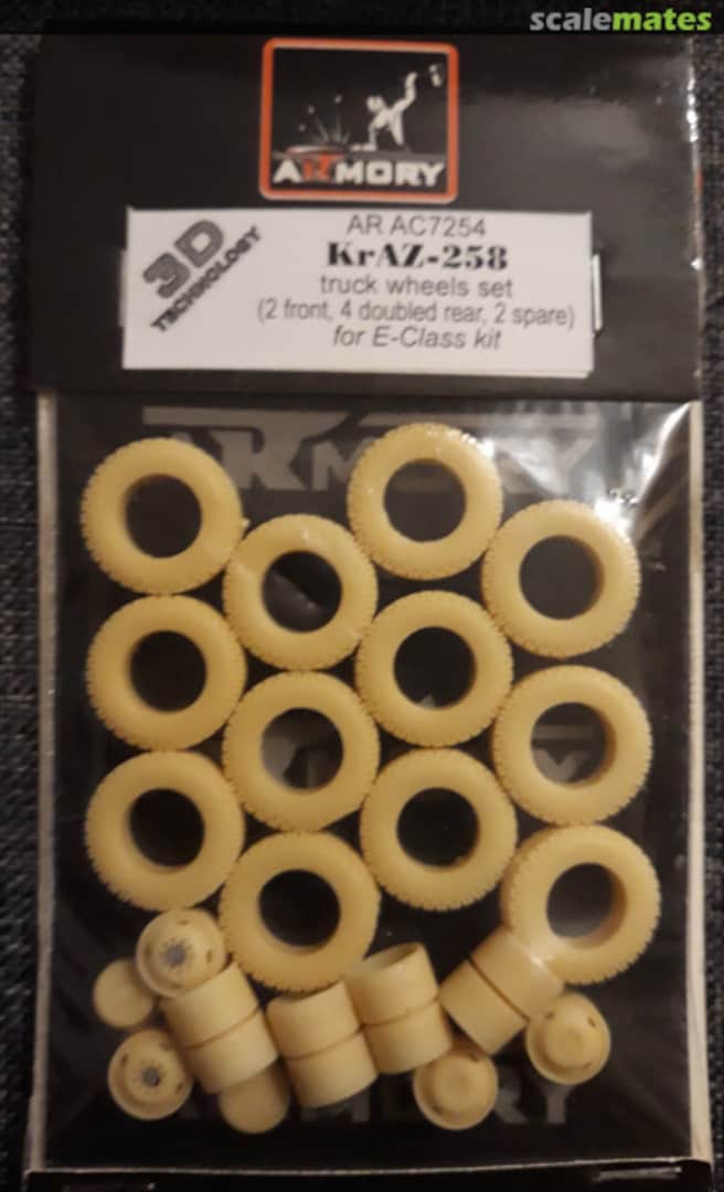 Boxart KrAZ-258 wheels correction set (2 front, 4 rear, 2 spare wheels) for E-Klass kits RESIN AC7254 Armory Boxart KrAZ-258 wheels correction set (2 front, 4 rear, 2 spare wheels) for E-Klass kits RESIN AC7254 Armory