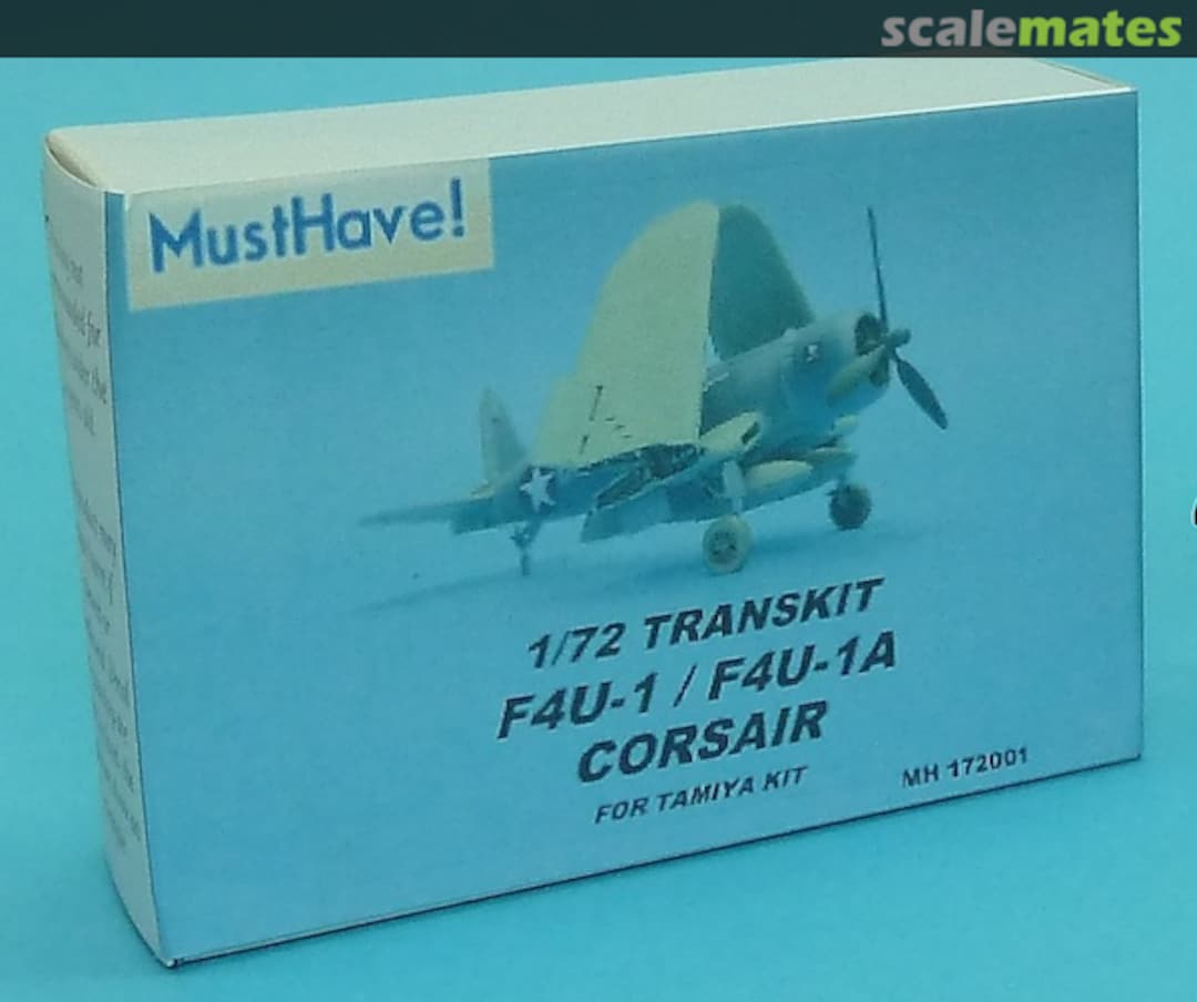 Boxart F4U-1/F4U-1A Corsair Resin Parts Set MH172001 MustHave! Models Boxart F4U-1/F4U-1A Corsair Resin Parts Set MH172001 MustHave! Models