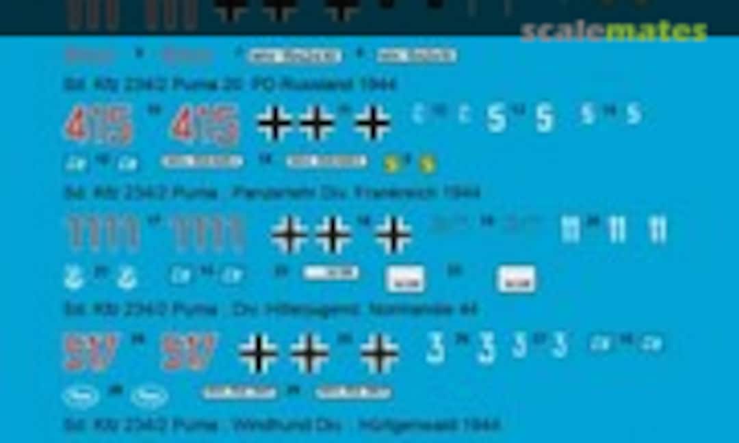 1:48 Sd. Kfz 234/2 Puma, Westfront and eastfront 1944 (Peddinghaus-Decals EP 3346) EP 3346