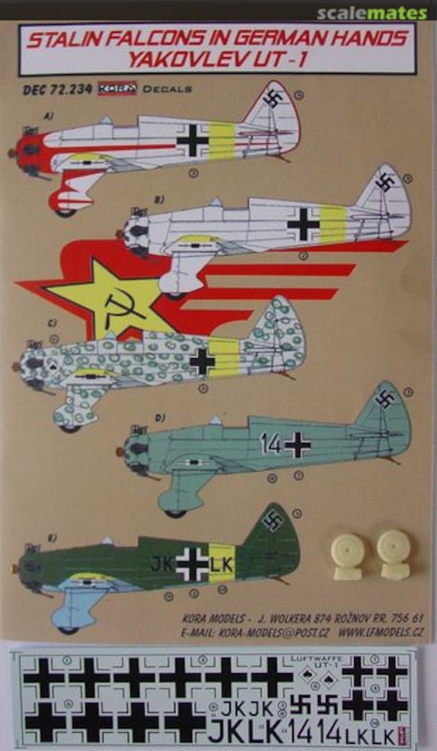 Boxart Yakovlev UT-1 DEC72234 Kora Models