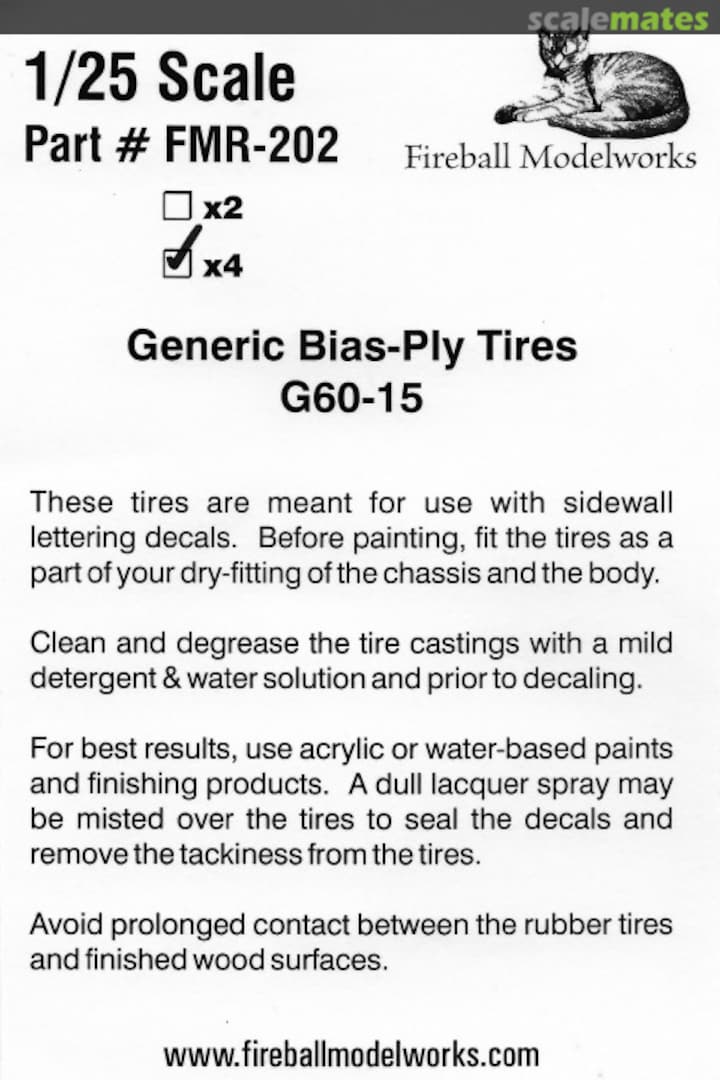 Boxart Generic Bias Ply Tires G60-15 FMR-202-4 Fireball Modelworks Boxart Generic Bias Ply Tires G60-15 FMR-202-4 Fireball Modelworks