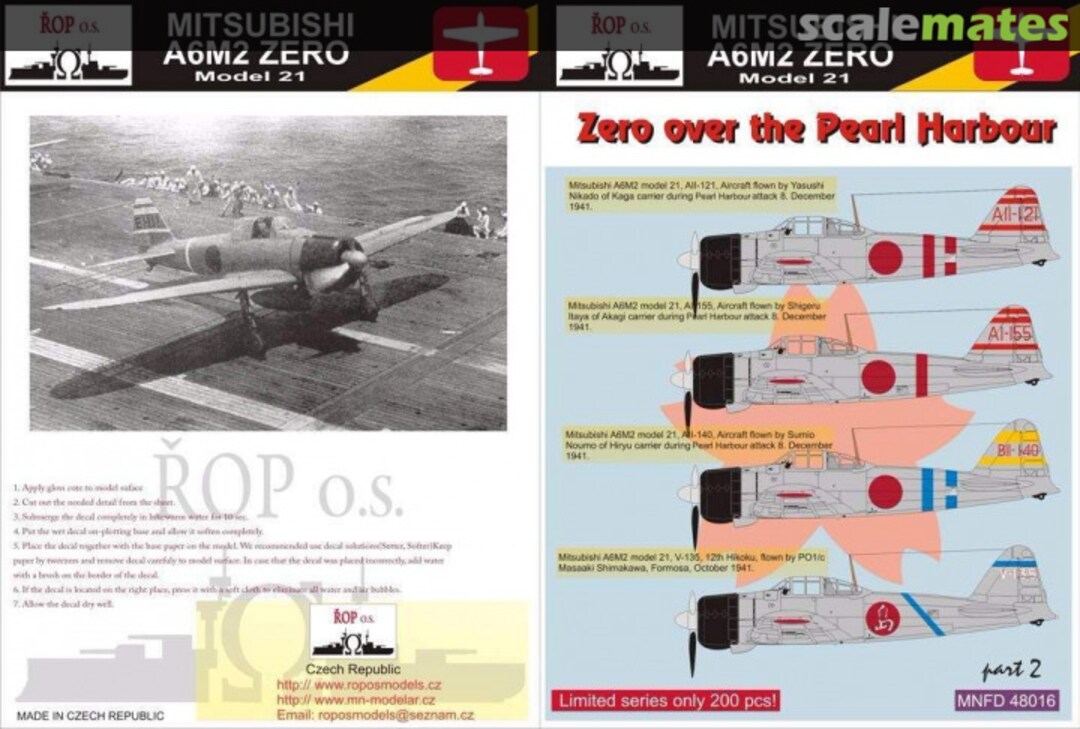 Boxart MITSUBISHI A6M2 ZERO MODEL 21 - ZERO OVER THE PEARL HARBOUR MNFDL48016 ROP o.s. Boxart MITSUBISHI A6M2 ZERO MODEL 21 - ZERO OVER THE PEARL HARBOUR MNFDL48016 ROP o.s.