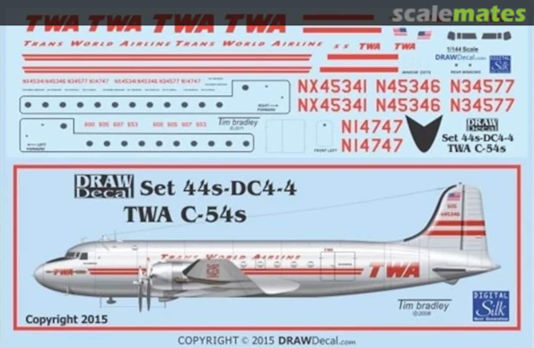 Boxart TWA C-54 / DC-4s 44-DC4-4 Draw Decal Boxart TWA C-54 / DC-4s 44-DC4-4 Draw Decal