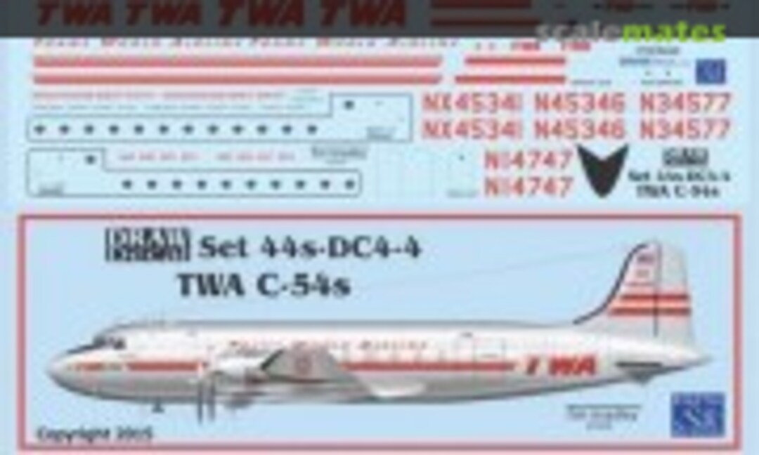 1:144 TWA C-54 / DC-4s (Draw Decal 44-DC4-4) 44-DC4-4