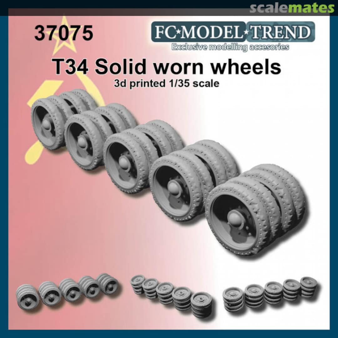 Boxart T-34 Solid worn wheels 37075 FC Model Trend Boxart T-34 Solid worn wheels 37075 FC Model Trend