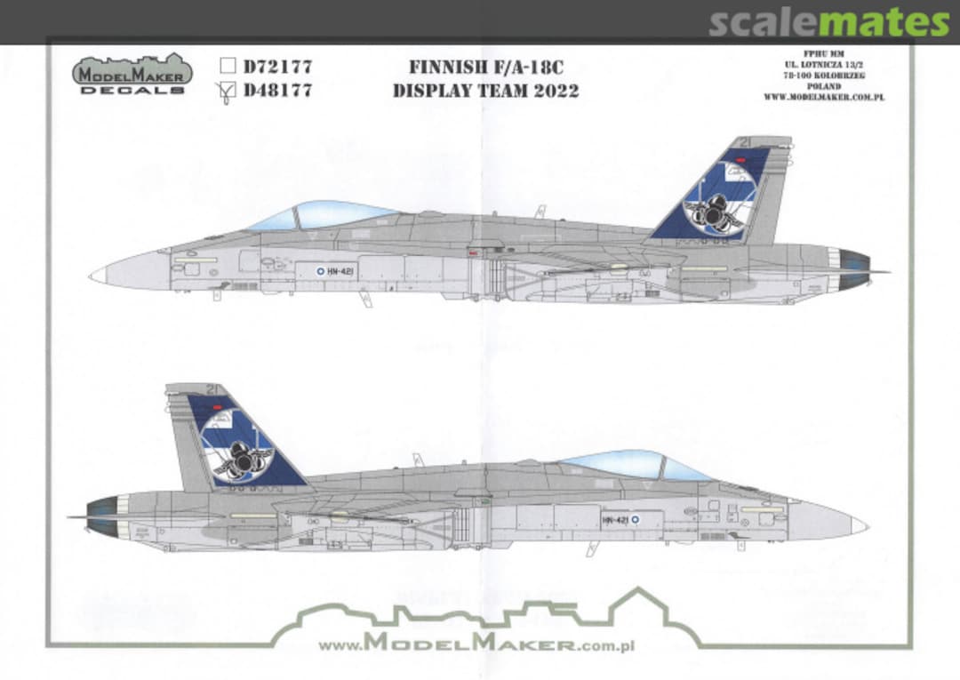 Boxart Finnish F/A-18C Display Team 2022 D48177 ModelMaker Boxart Finnish F/A-18C Display Team 2022 D48177 ModelMaker