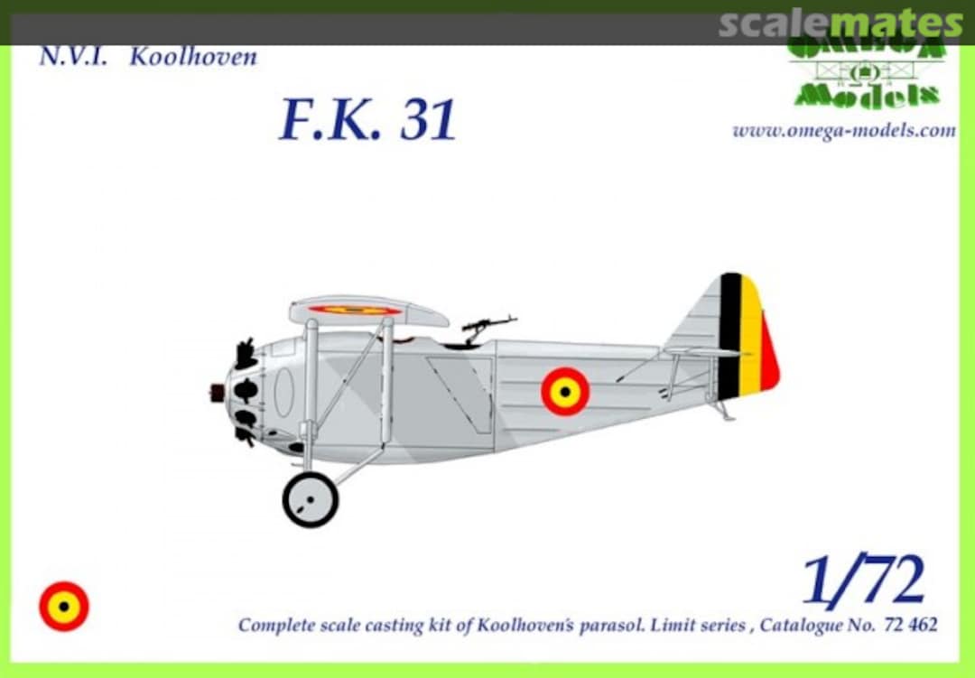 Boxart N.V.I. Koolhoven F.K.31 72462 Omega Models Boxart N.V.I. Koolhoven F.K.31 72462 Omega Models