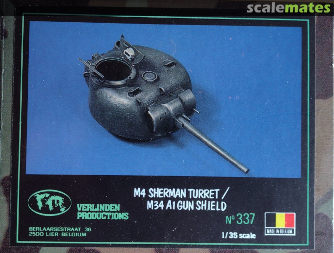 Boxart M4 Sherman Turret with M34A1 gun Shield 337 Verlinden Productions Boxart M4 Sherman Turret with M34A1 gun Shield 337 Verlinden Productions