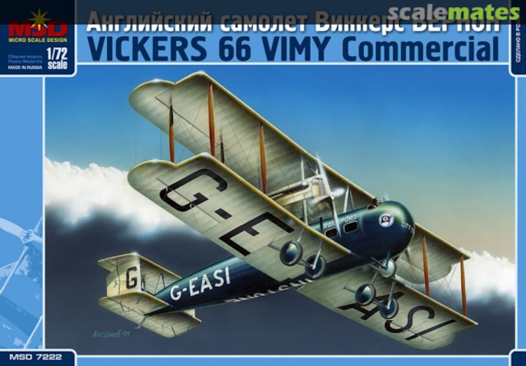 Boxart Vickers 66 Vimy Commercial 7222 MSD Micro Scale Design