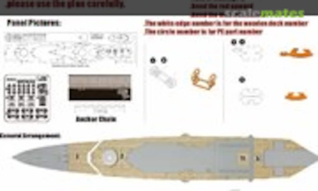 1:350 HMS Battleship Repulse Wooden Deck (Wood Hunter W35028) W35028
