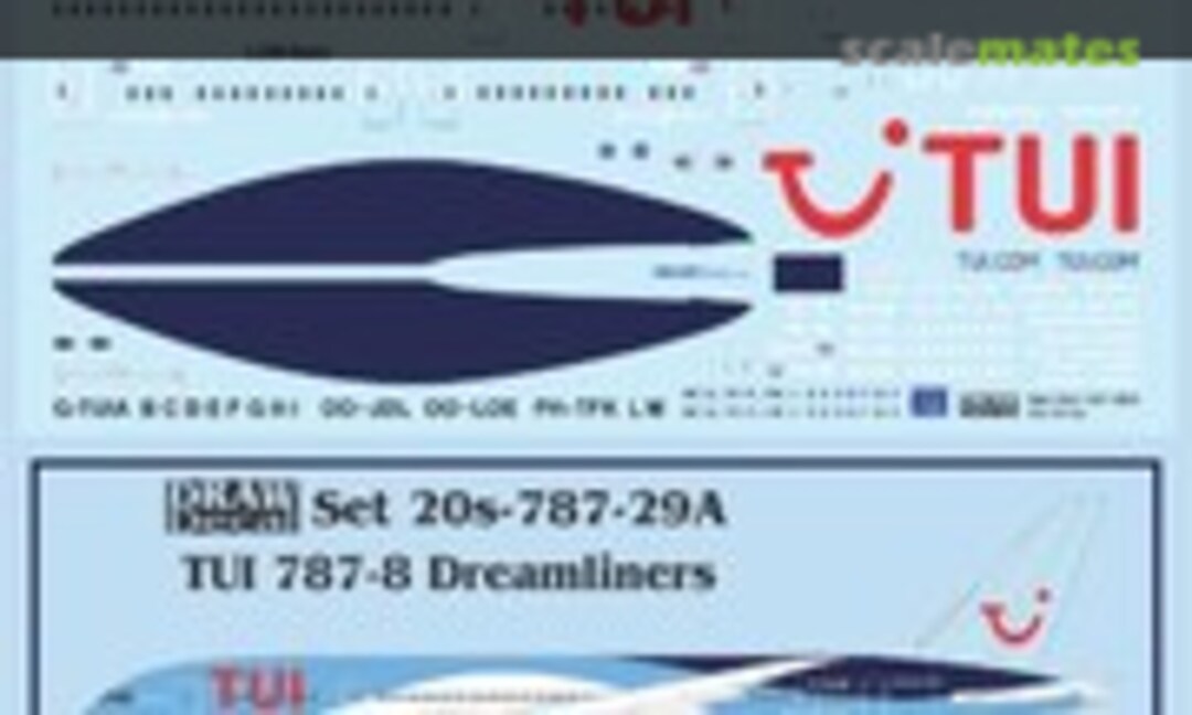 1:200 TUI 787-8 Dreamliners (Draw Decal 20-787-29A) 20-787-29A
