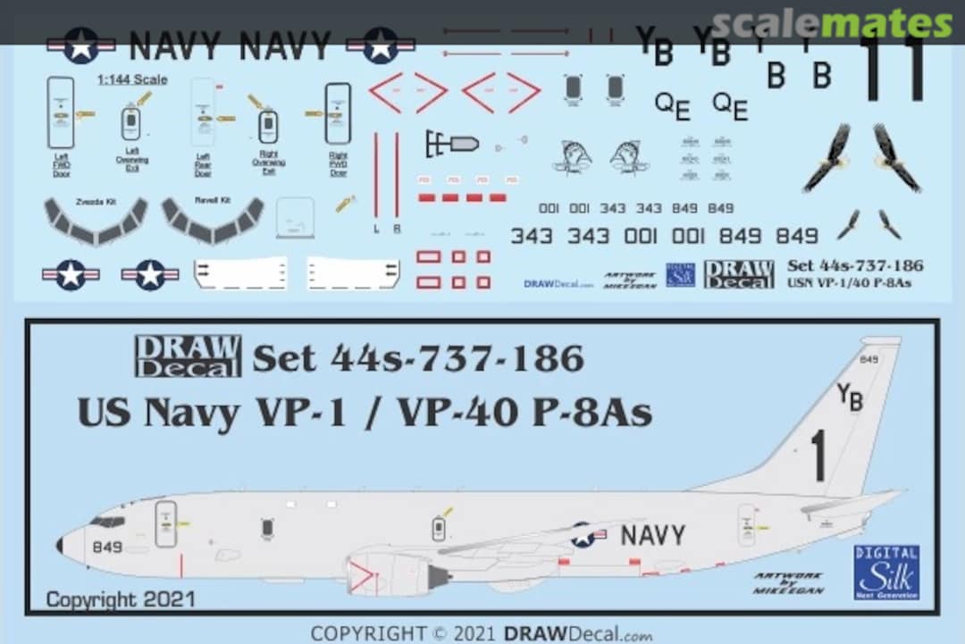 Boxart US Navy VP-1 / VP-40 P-8As Poseidons 44-737-186 Draw Decal Boxart US Navy VP-1 / VP-40 P-8As Poseidons 44-737-186 Draw Decal