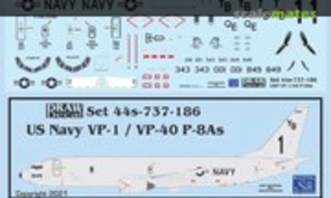 1:144 US Navy VP-1 / VP-40 P-8As Poseidons (Draw Decal 44-737-186) 44-737-186