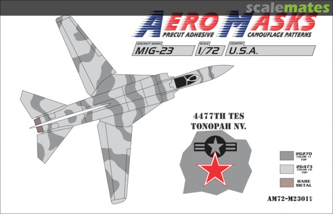 Boxart MiG-23 USA 4477th TES Tonopah NV AM72-M2301 AeroMasks Boxart MiG-23 USA 4477th TES Tonopah NV AM72-M2301 AeroMasks