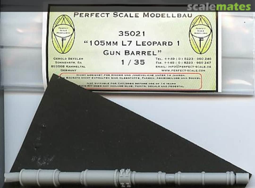 Boxart 105mm L7 Gun Barrel with thermal sleve 35021 Perfect Scale Modellbau Boxart 105mm L7 Gun Barrel with thermal sleve 35021 Perfect Scale Modellbau