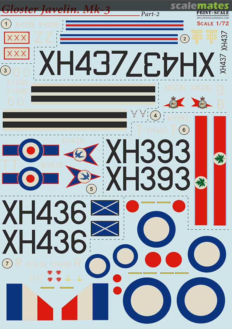 Boxart Gloster Javelin Mk.3 decal Part 2 72-371 Print Scale Boxart Gloster Javelin Mk.3 decal Part 2 72-371 Print Scale