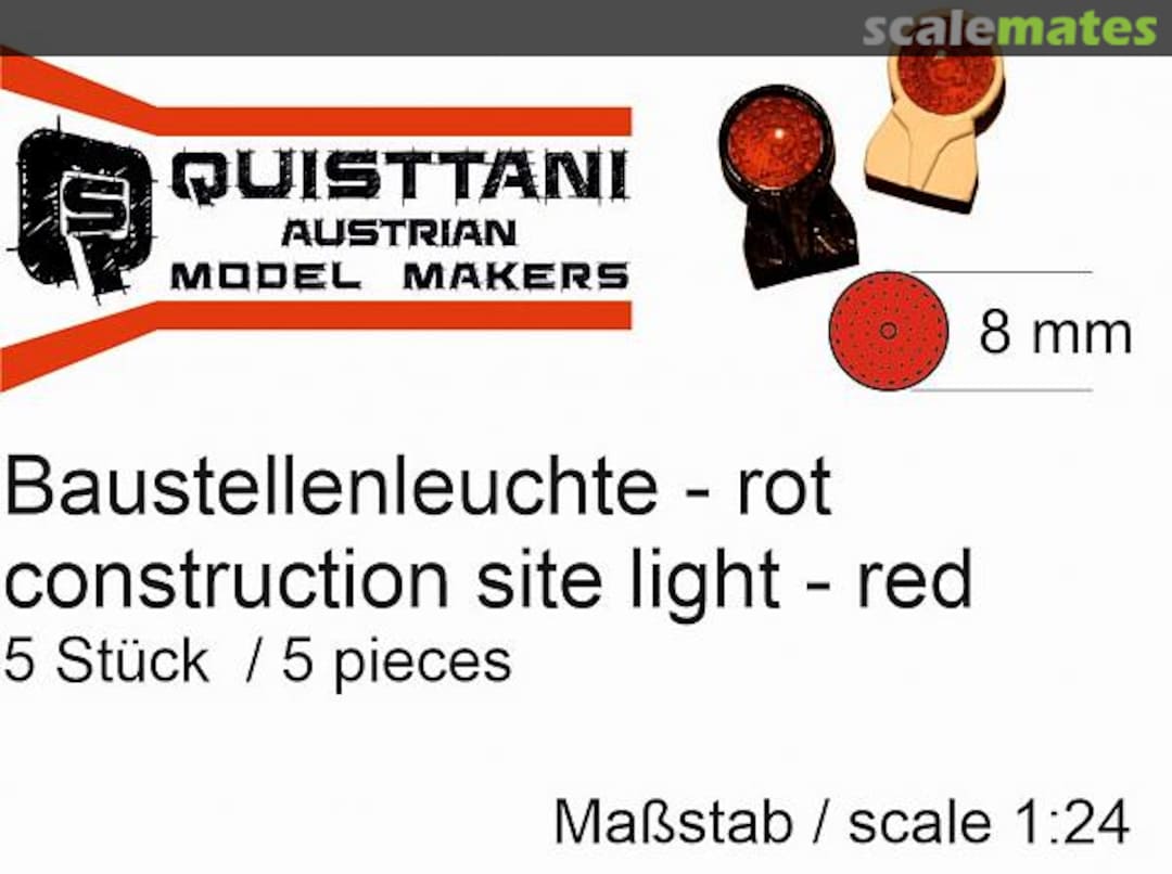 Boxart Baustellenleuchte - rot / construction site light - red QS0004R Quisttani