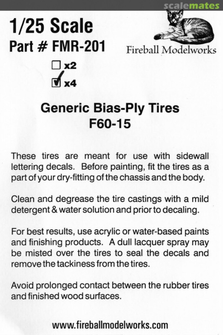 Boxart Generic Bias Ply Tires F60-15 FMR-201-4 Fireball Modelworks Boxart Generic Bias Ply Tires F60-15 FMR-201-4 Fireball Modelworks