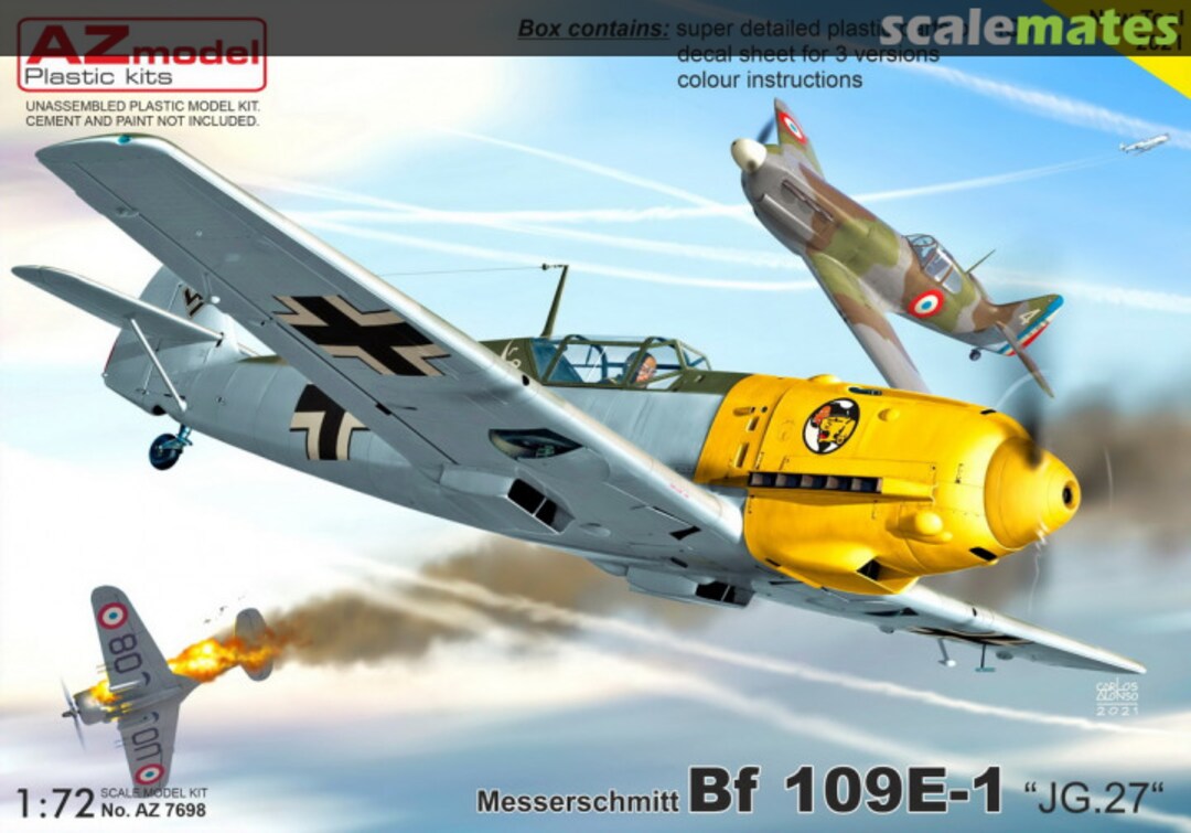 Boxart Messerschmitt Bf 109E-1 AZ7698 AZmodel Boxart Messerschmitt Bf 109E-1 AZ7698 AZmodel