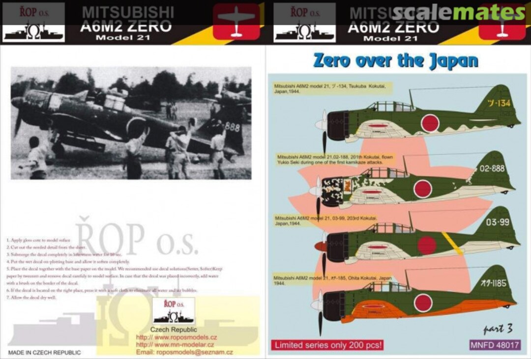 Boxart MITSUBISHI A6M2 ZERO MODEL 21 - ZERO OVER THE JAPAN MNFDL48017 ROP o.s. Boxart MITSUBISHI A6M2 ZERO MODEL 21 - ZERO OVER THE JAPAN MNFDL48017 ROP o.s.