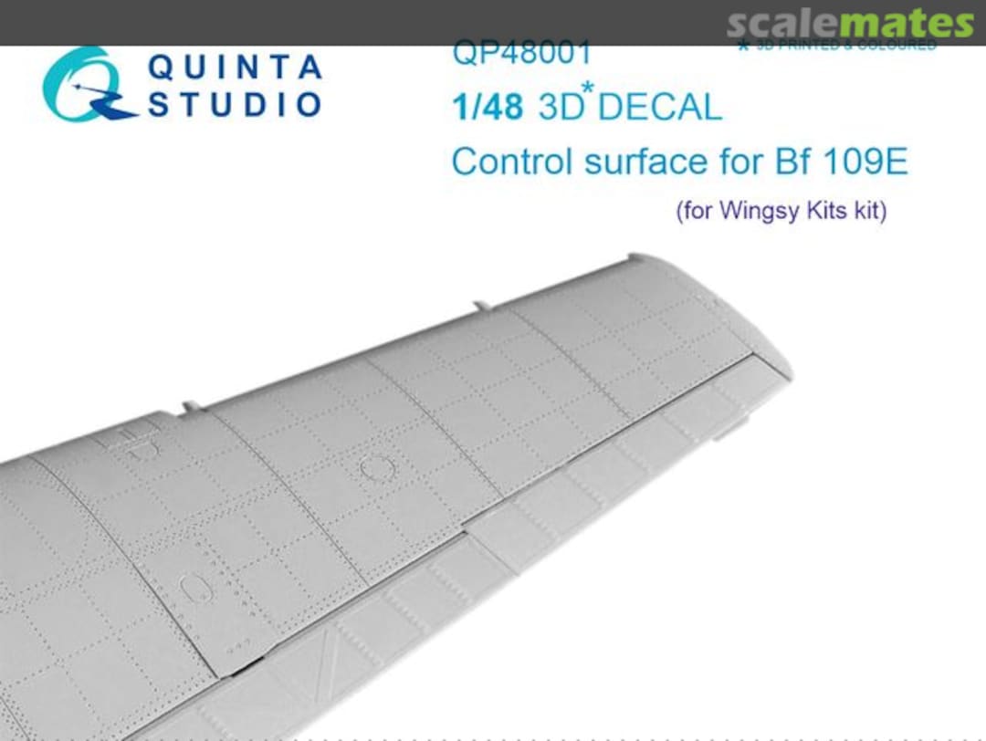 Boxart Bf 109E Control Surfaces 3D decals QP48001 Quinta Studio