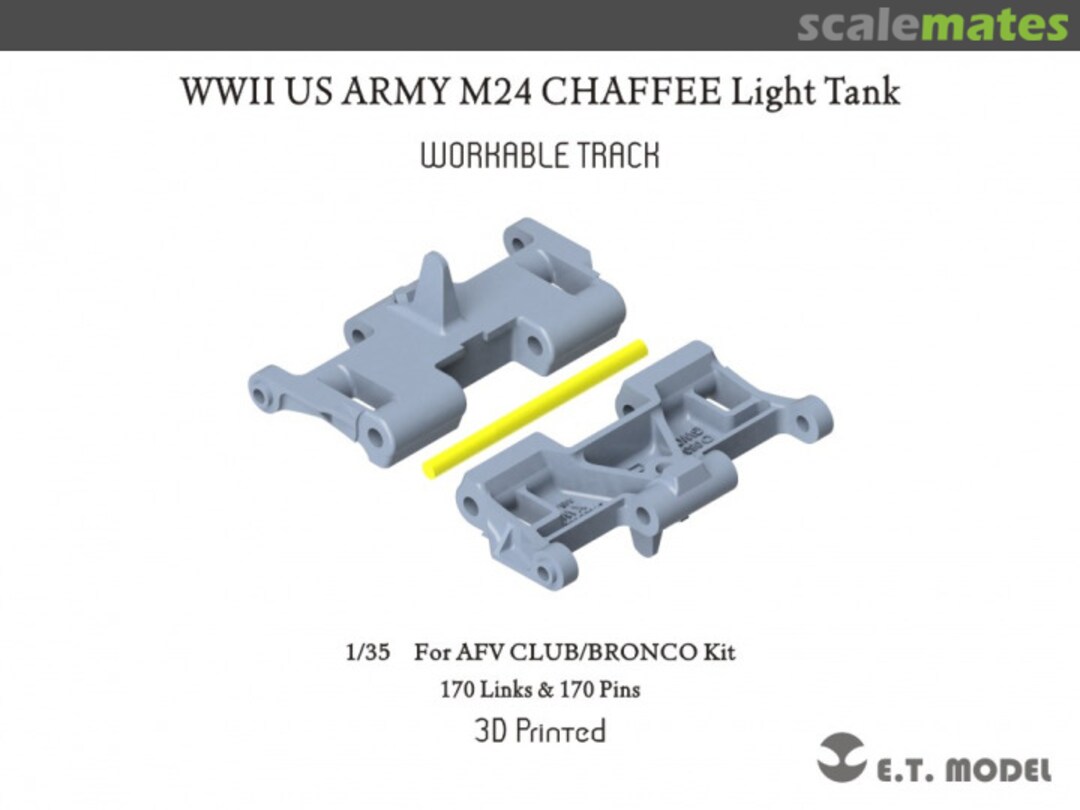 Boxart WWII U.S. M24 Chaffee Light Tank workable track P35-037 E.T. Model Boxart WWII U.S. M24 Chaffee Light Tank workable track P35-037 E.T. Model