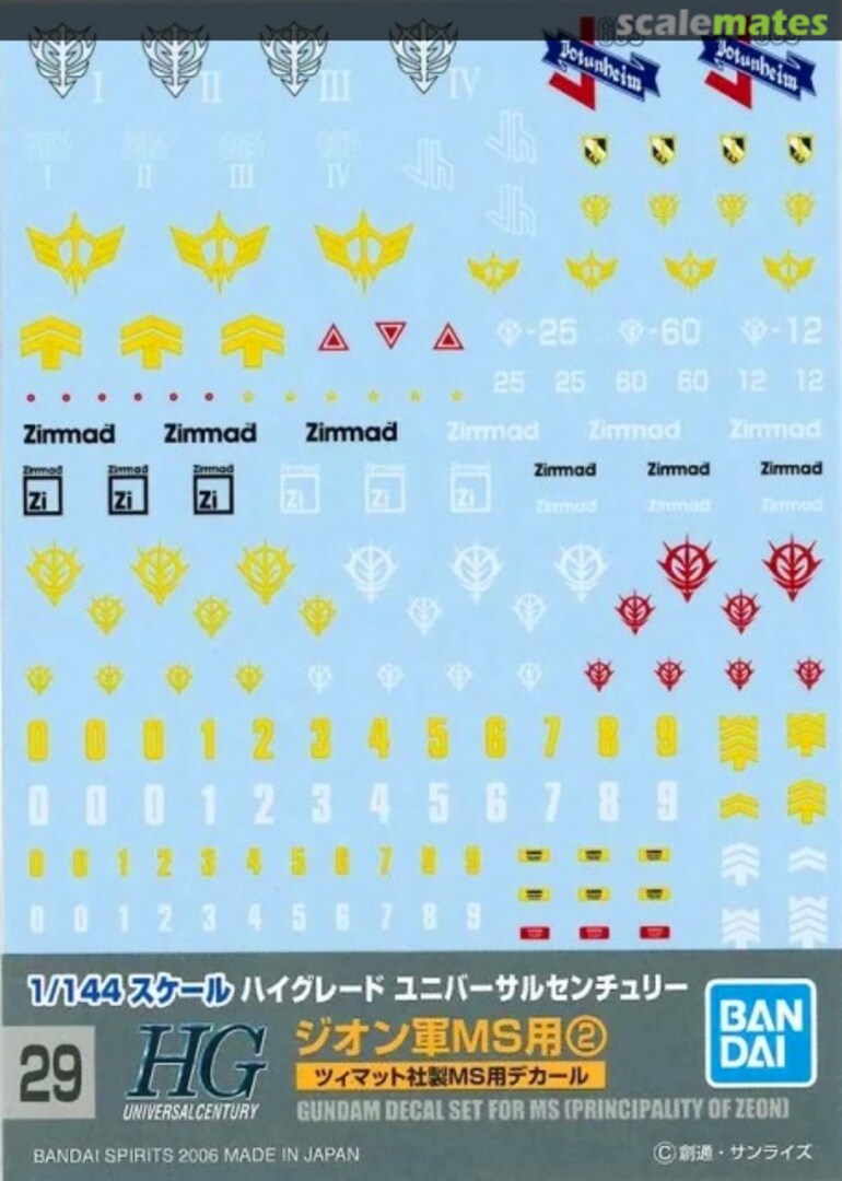 Boxart Decals for MS (Principality of Zeon) 2 0145082 Bandai Spirits