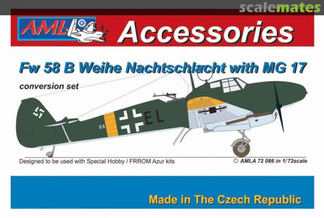 Boxart Focke-Wulf Fw 58B Nachtschlacht with MG 17 AMLA 72 086 AML Boxart Focke-Wulf Fw 58B Nachtschlacht with MG 17 AMLA 72 086 AML