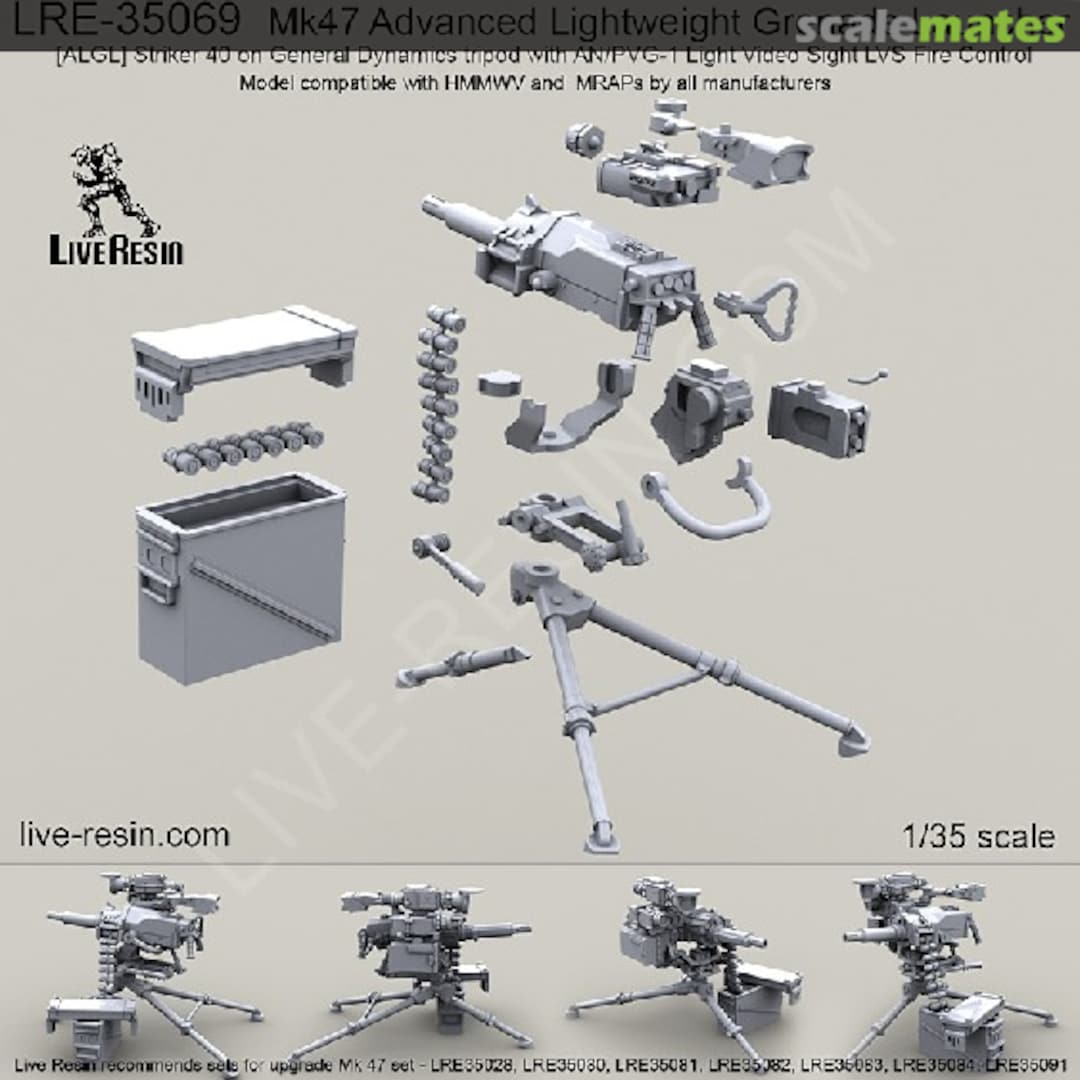 Boxart Mk 47 Advanced Lightweight Grenade Launcher Striker 40 on General Dynamics Tripod w/AN/PVG1 LVS Fire Control LRE-35069 Live Resin Boxart Mk 47 Advanced Lightweight Grenade Launcher Striker 40 on General Dynamics Tripod w/AN/PVG1 LVS Fire Control LRE-35069 Live Resin