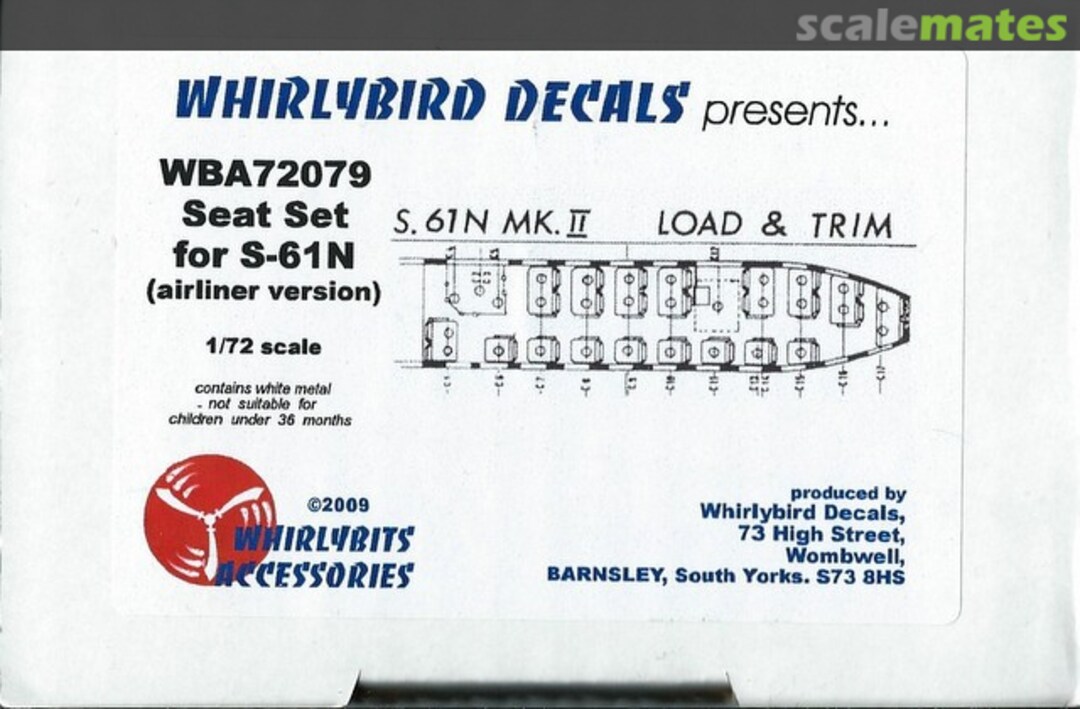 Boxart Seat set for S-61N (airliner version) WBA72079 Whirlybird Boxart Seat set for S-61N (airliner version) WBA72079 Whirlybird