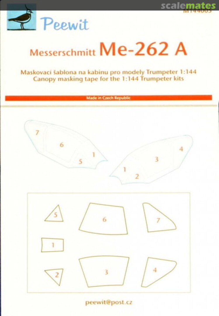 Boxart Messerschmitt Me 262 A-1a M144005 Peewit