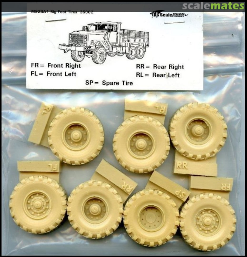 Boxart M923A1 Big Foot Tires 35002 TAC Scale Dynamics Boxart M923A1 Big Foot Tires 35002 TAC Scale Dynamics